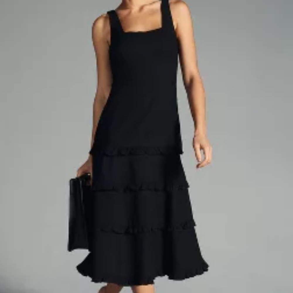 Anthropologie Blythe Square-Neck Tiered Dress